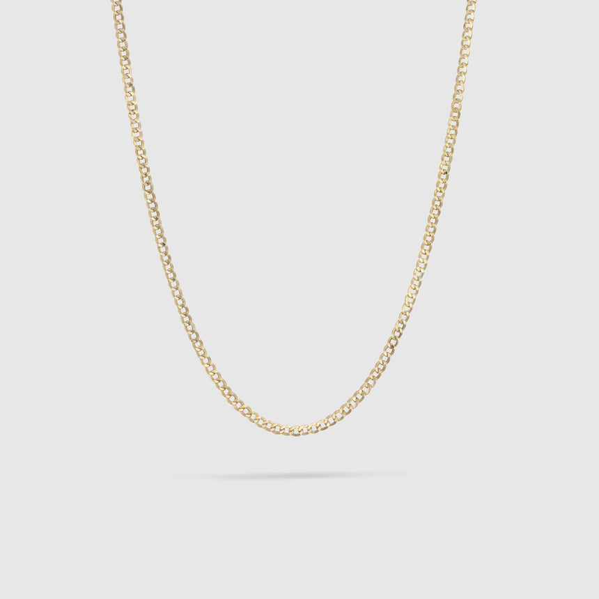 10K Yellow Gold Hollow Curb Chain Necklace